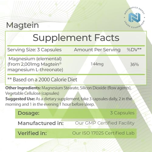 Magnesium L-Threonate Capsules, 90 Count, Mineral Supplement Y25472