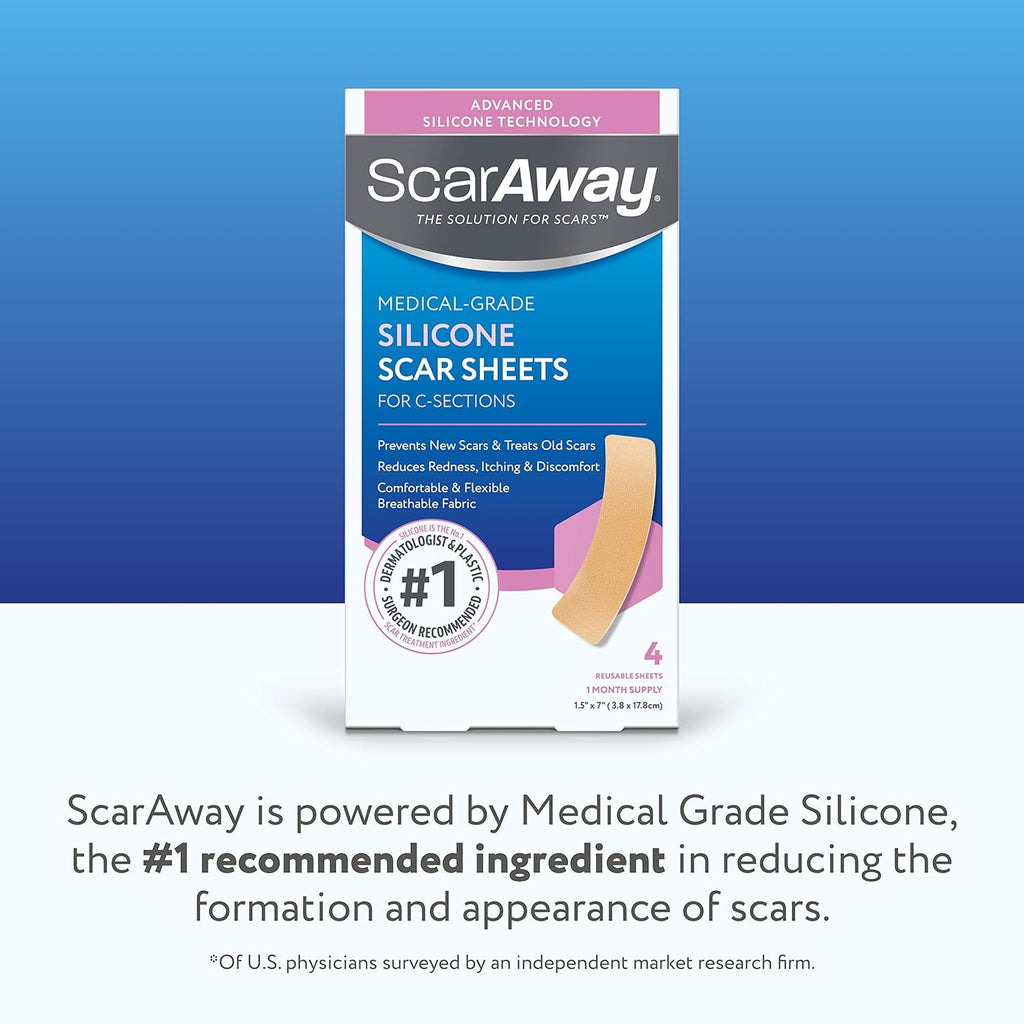 Silicone Scar Sheets for C-Section, Reusable, 4 Sheets U386