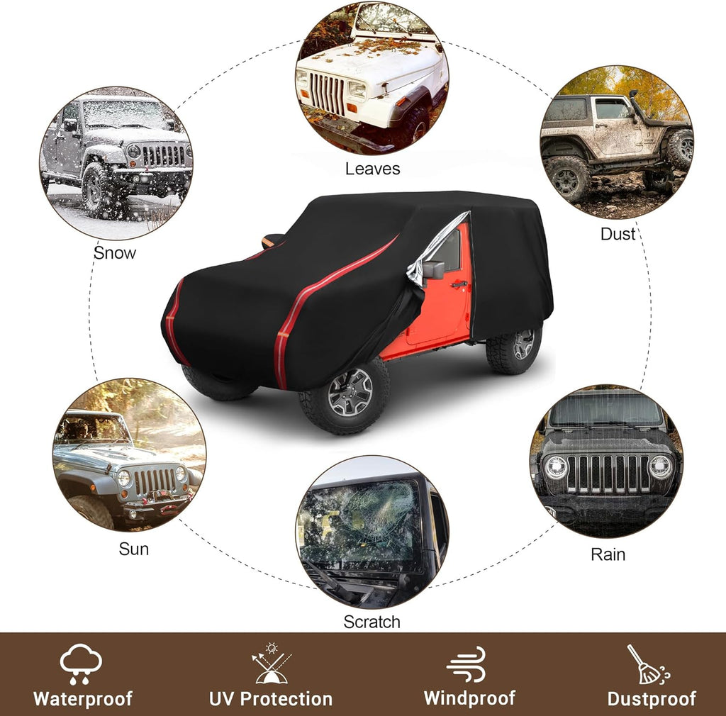 All-Weather Car Cover for 4 Door SUV with Windproof Straps Y549583