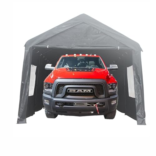 Heavy Duty Portable Carport Canopy Tent with Sidewalls, Waterproof, Grey F976