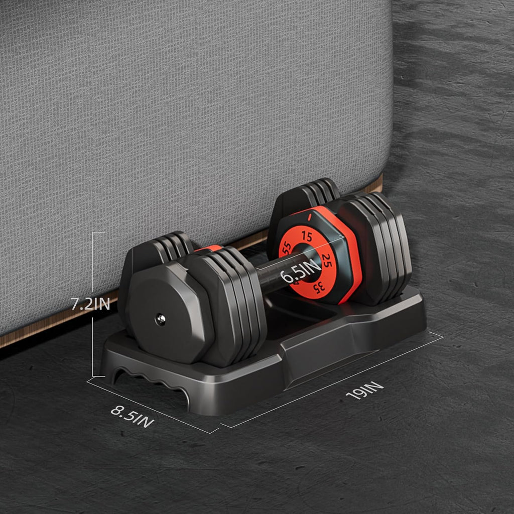 55LB 5-in-1 Adjustable Dumbbell with Anti-Slip Metal Handle for Home Gym V212