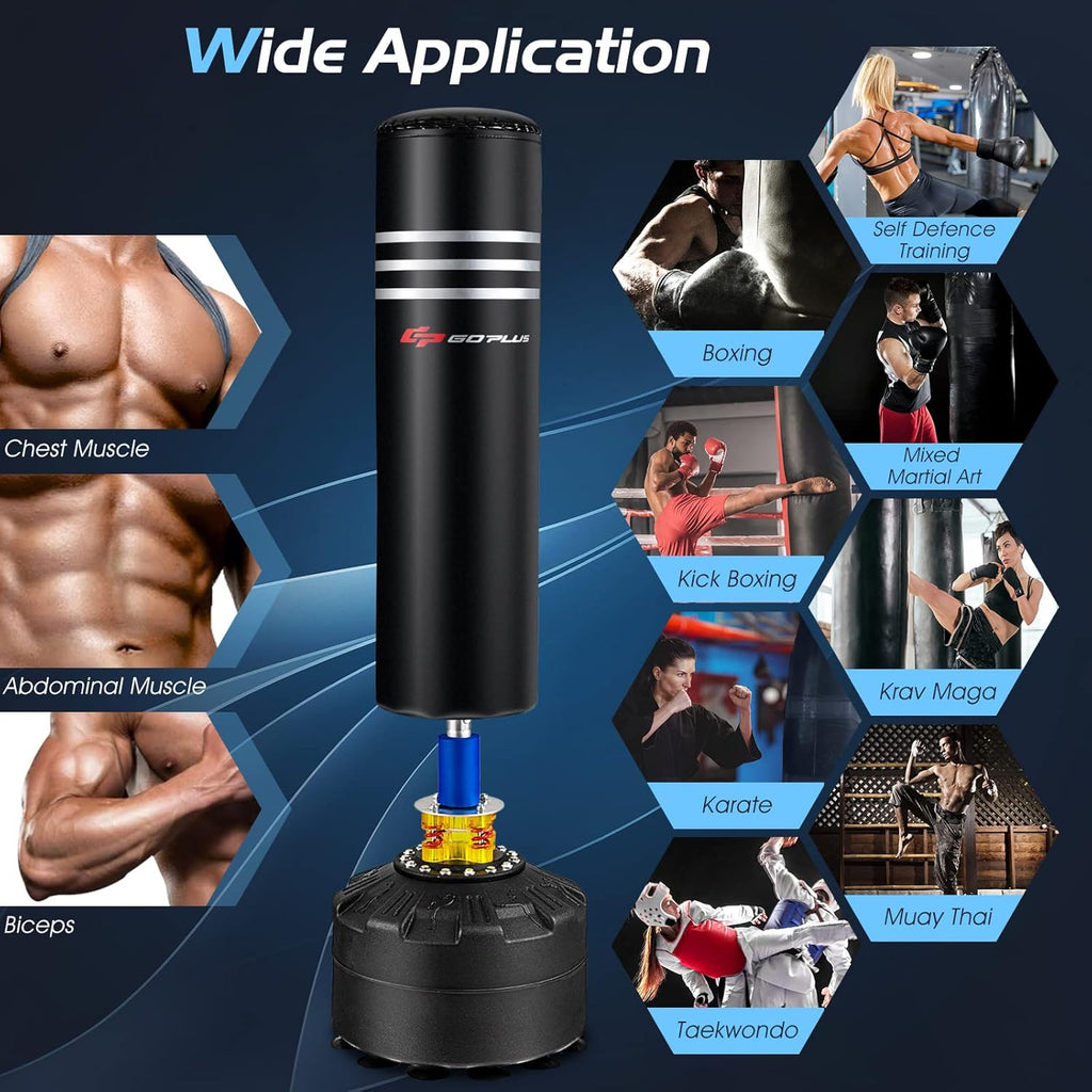 Freestanding Punching Bag with Gloves, 220LBS Heavy Boxing Bag for Home Gym F8436