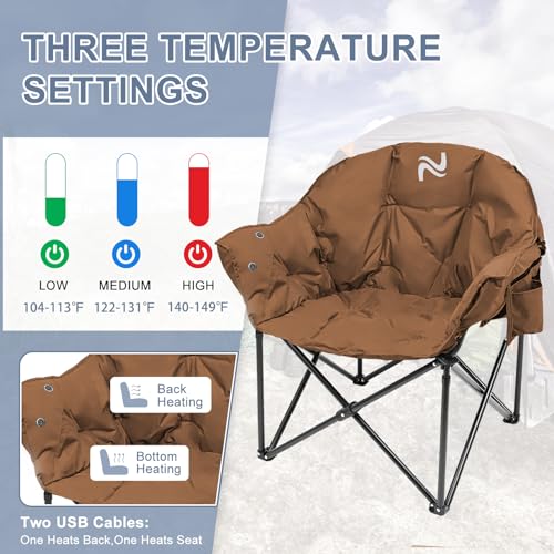 Heated Camping Chair, Portable Folding Outdoor Seat M34603