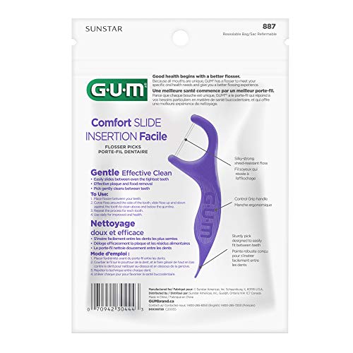 Comfort Slide Floss Picks for Tight Teeth, Extra Strong Shred-Resistant, Fresh Mint, 90 ct (6pk) L450