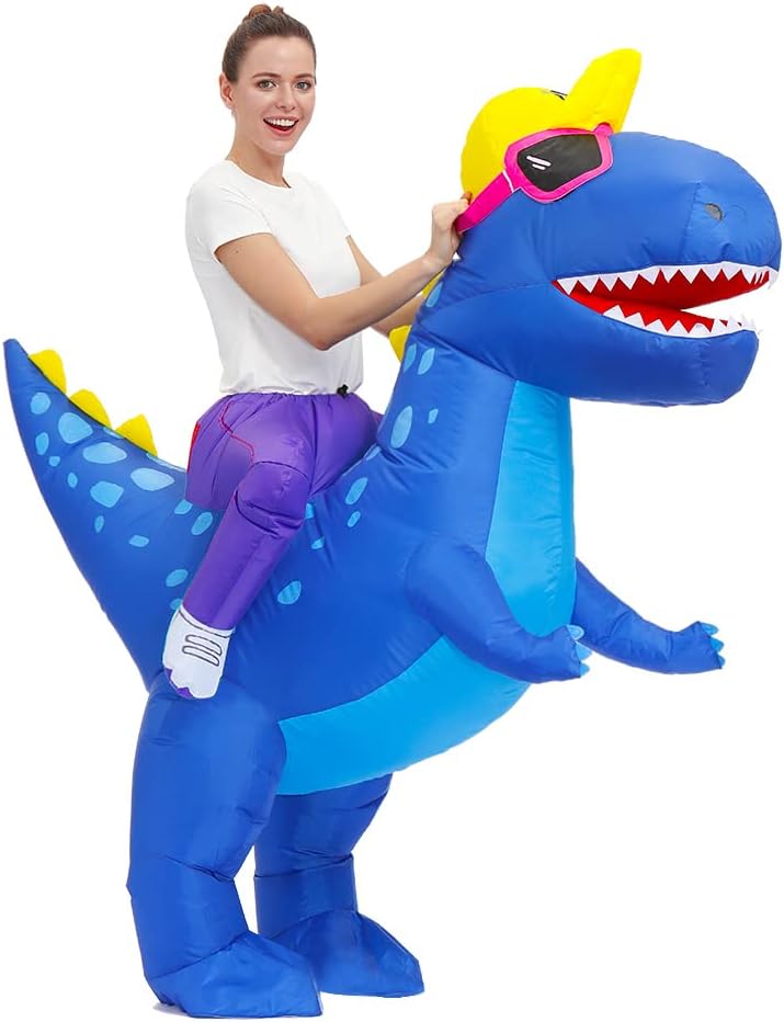 Inflatable Dinosaur Costume for Adults Halloween Funny Blow Up A206
