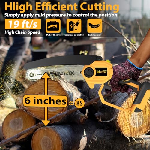 Cordless Mini Chainsaw 6 Inch for Wood Cutting and Pruning I26121