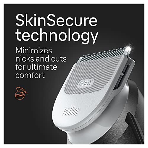 Body Groomer for Men, Chest, Armpits & Groin, 2 Combs, SkinSecure, Washable W895441
