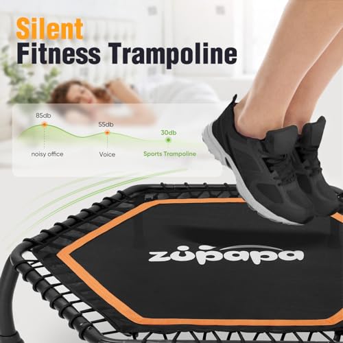 Silent Mini Fitness Trampoline for Adults, Indoor Cardio Rebounder, 330 lbs Max Limit N8055