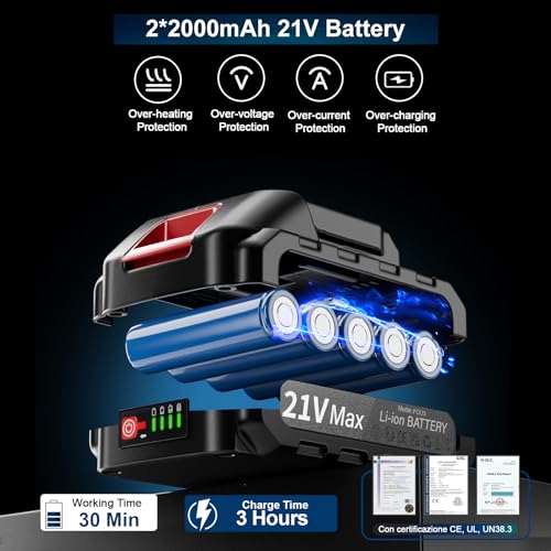 6 Inch Cordless Chainsaw for Wood Cutting with 2 Batteries and 3 Chains V4143