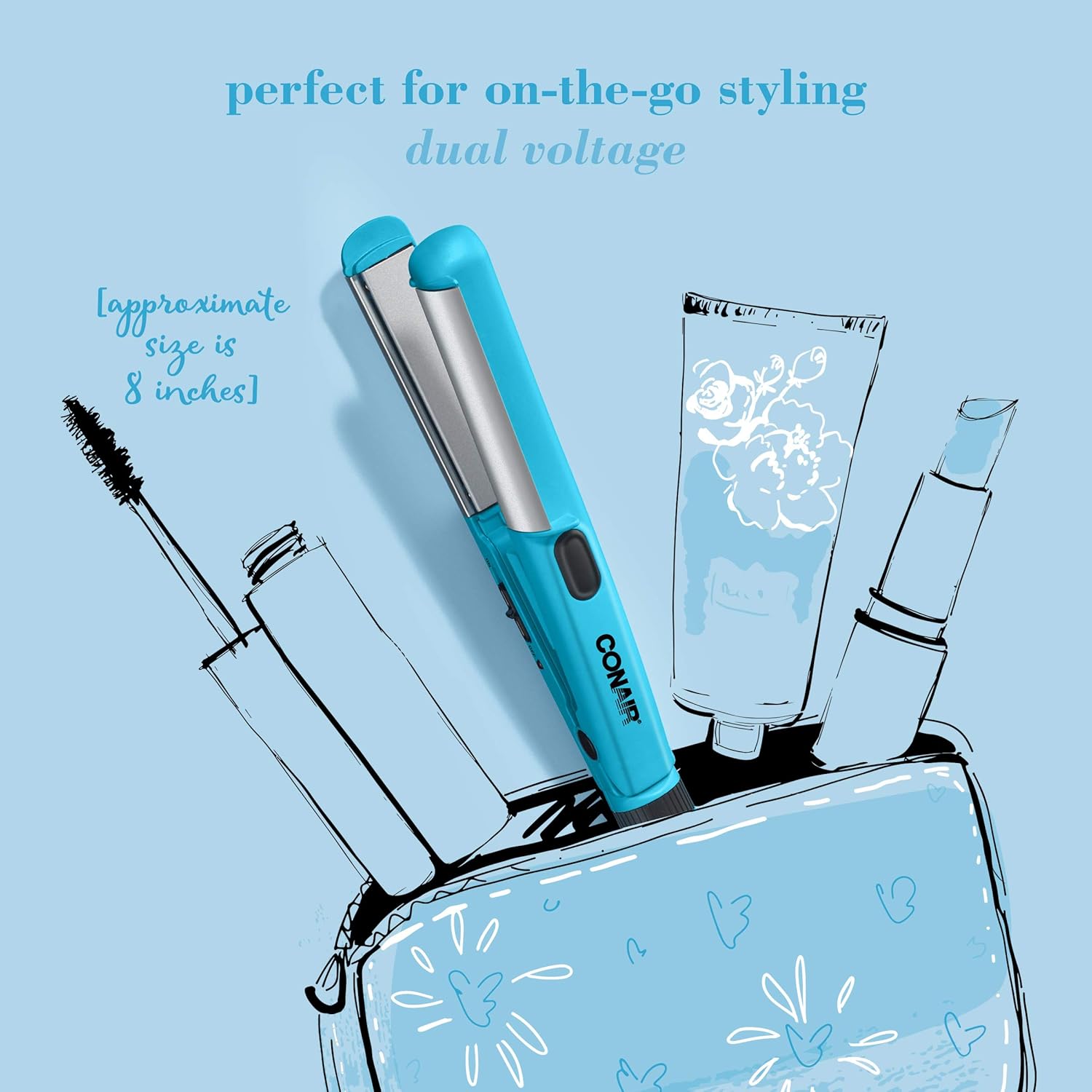 Mini Dual Styler for Curls, Waves, and Straightening V59985