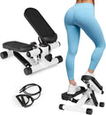 YSSOA Mini Stepper with Resistance Band, Stair Stepping Fitness Exercise Home Workout Equipment for Full Body Workout,120KG Load
