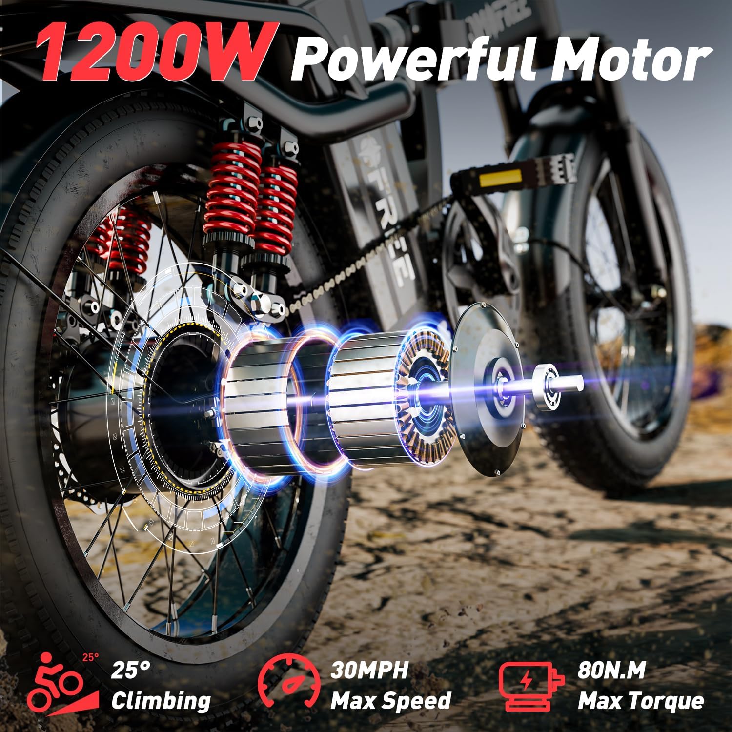 Electric Bike for Adults, 1200W Motor, 40 Miles Range, Folding Ebike X2739