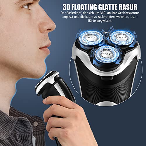 Electric Shaver for Men, Rechargeable Rotary Razor with Pop-Up Trimmer, IPX7 Waterproof V510