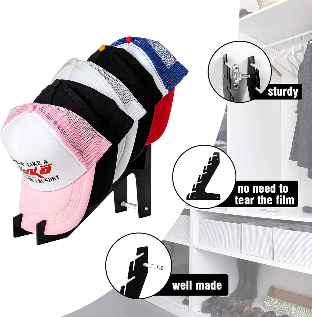 Acrylic Hat Racks for Baseball Caps, Wall Mount or Stand Up, Set of 2 G487030