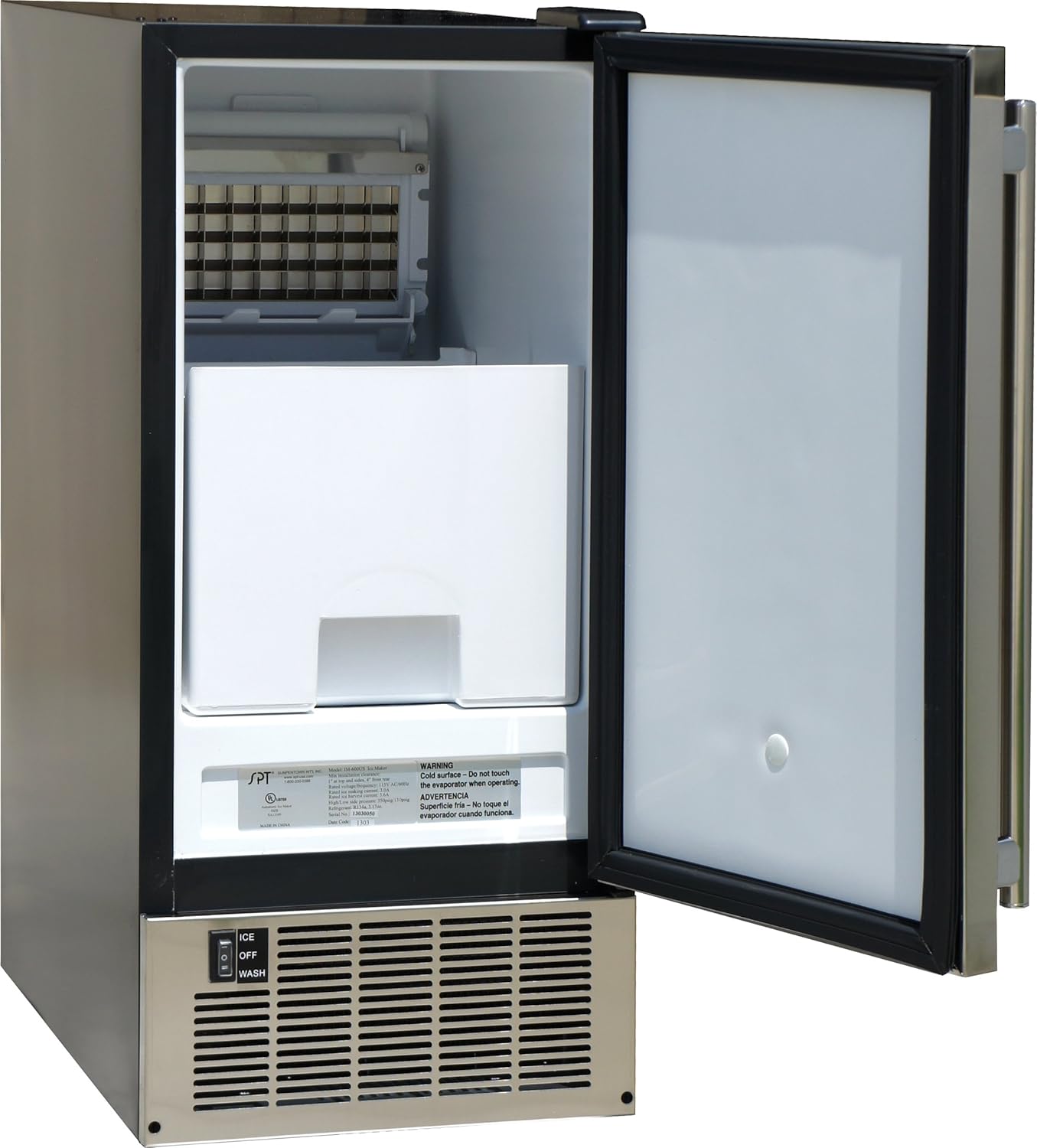Under-Counter Ice Maker, 50LBS Stainless Steel N234