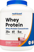 Nutricost Whey Protein Concentrate (Strawberry Milkshake) 2LBS - Gluten Free & Non-GMO