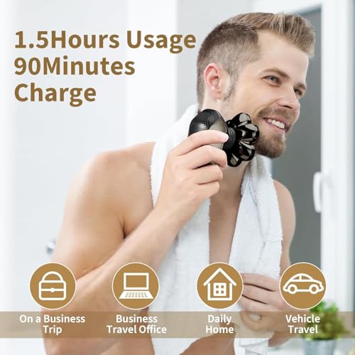 Detachable Head Electric Razor for Bald Men, IPX7 Waterproof, Rechargeable E522910