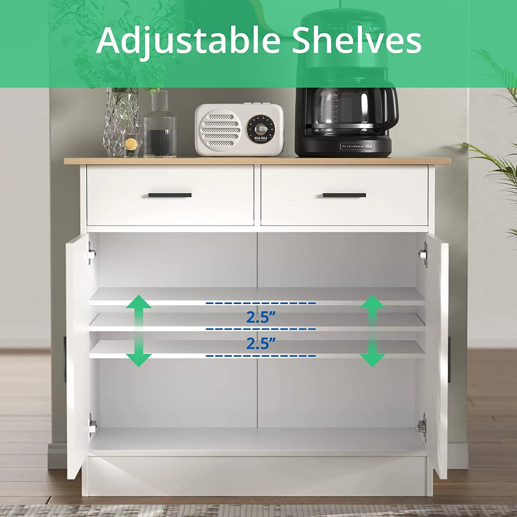 Kitchen Buffet Storage Cabinet with Doors, Drawers and Flexible Shelf S10778