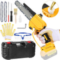 Mini Chainsaw for Dewalt Battery 20V MAX, 6 Inch Cordless Chain Saw with 550W Brushless Motor & Oil Reservoir, One-Handed Operation, Double Safety Lock for Wood Cutting Tree Trimming (No Battery)