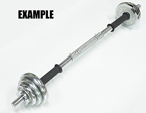 Adjustable Dumbbell Bar Handles with Rubber Grip, 32/35/40cm, Pair B2545