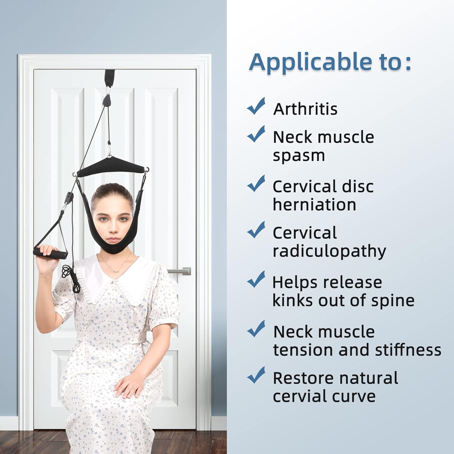 Neck Stretcher Cervical Traction Device, Double Ratchet, Portable C623