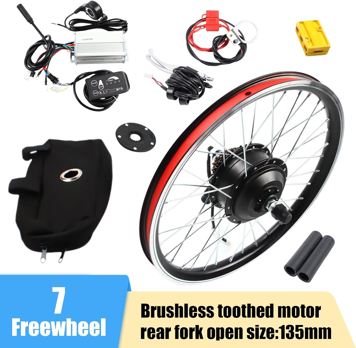 Electric Bicycle Motor Kit, 36V 250W Rear Wheel C313