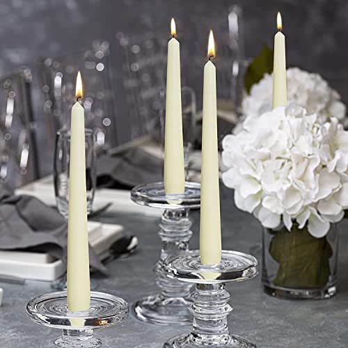 Ivory Taper Candles 10 Inch, 100 Count, 7+ Hour Burn G920