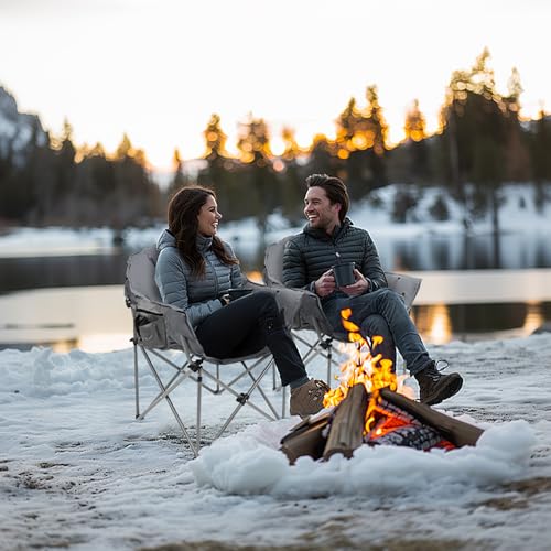 Heated Folding Camping Chair for Outdoor Sports, Portable for Adults, Supports 500 Lbs C42812