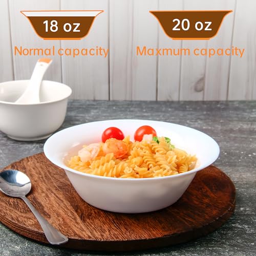Tempered Glass Soup Bowls Set of 8, 20 oz, Microwave & Dishwasher Safe J9733