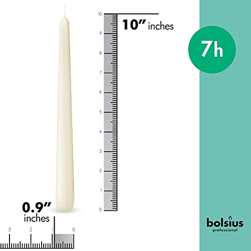 Ivory Taper Candles 10 Inch, 100 Count, 7+ Hour Burn G920