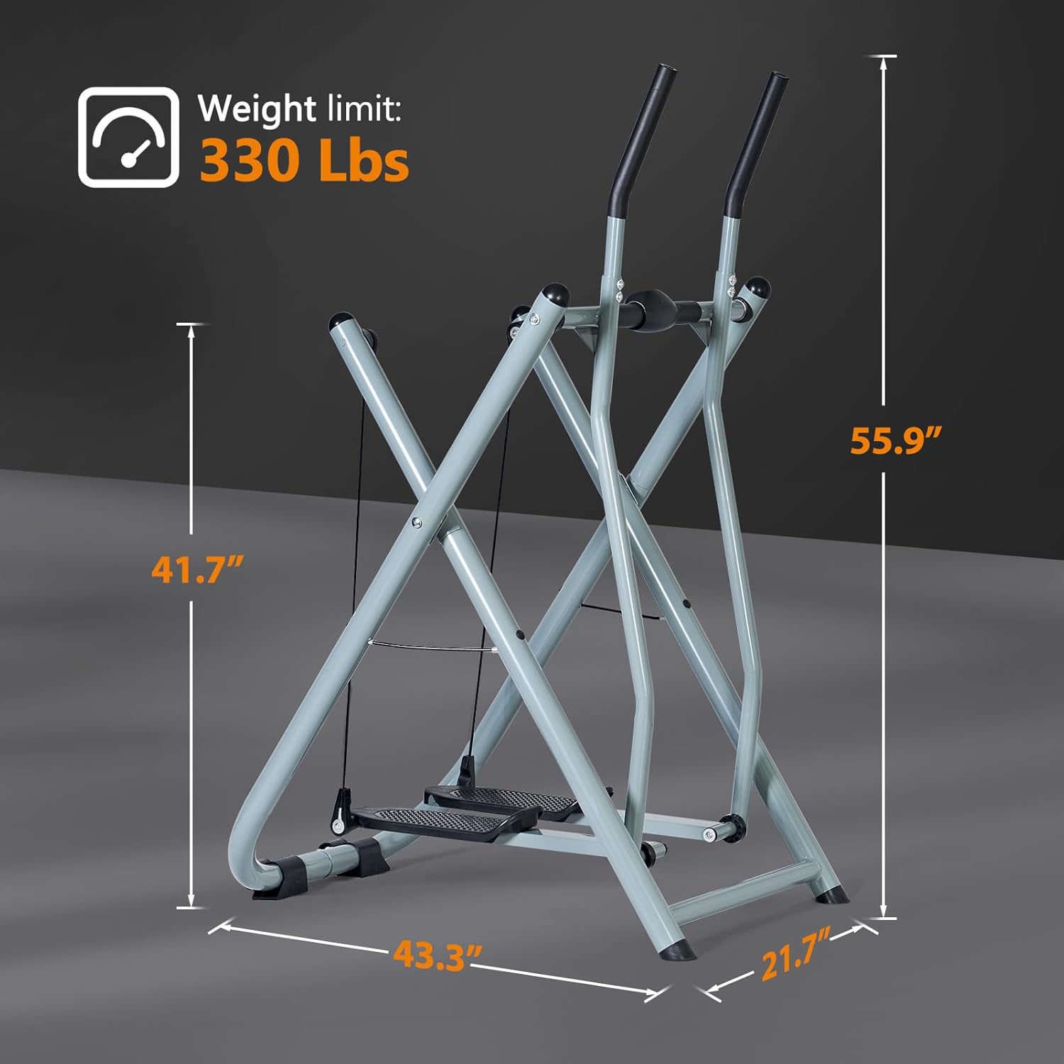 Air Walk Trainer Elliptical Machine Glider with Monitor for Home Gym, Up to 330LBS Z6366