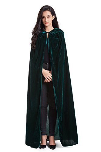 Halloween Costume Cape Hooded Velvet Cloak F386