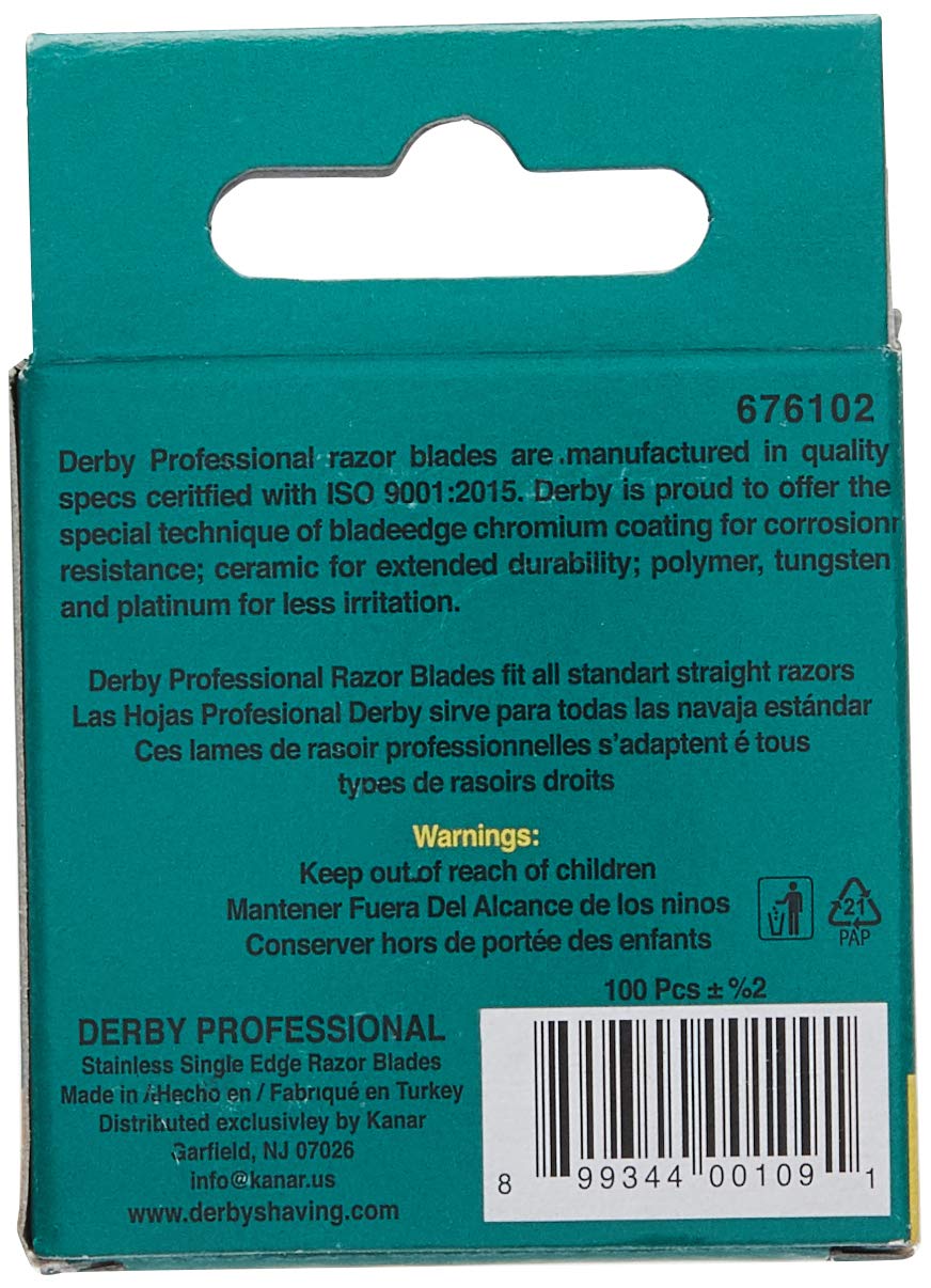 100 Derby Single Edge Razor Blades S401986