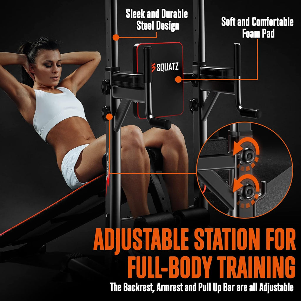 Pull-Up Workout Station with Bench - Multifunctional Home Gym Equipment V259996