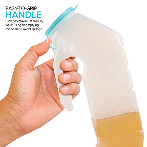Portable Urinal Bottle (2 Pack) with Lid for Travel, Car & Camping D900