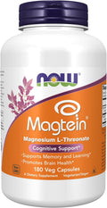 NOW Supplements Magtein, Magnesium L-Threonate, Cognitive Support*, 180 Veg Capsules