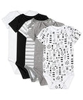 HonestBaby baby-boys 5-pack Short Sleeve Bodysuits One-piece 100% Organic Cotton for Infant Baby Boys, Unisex