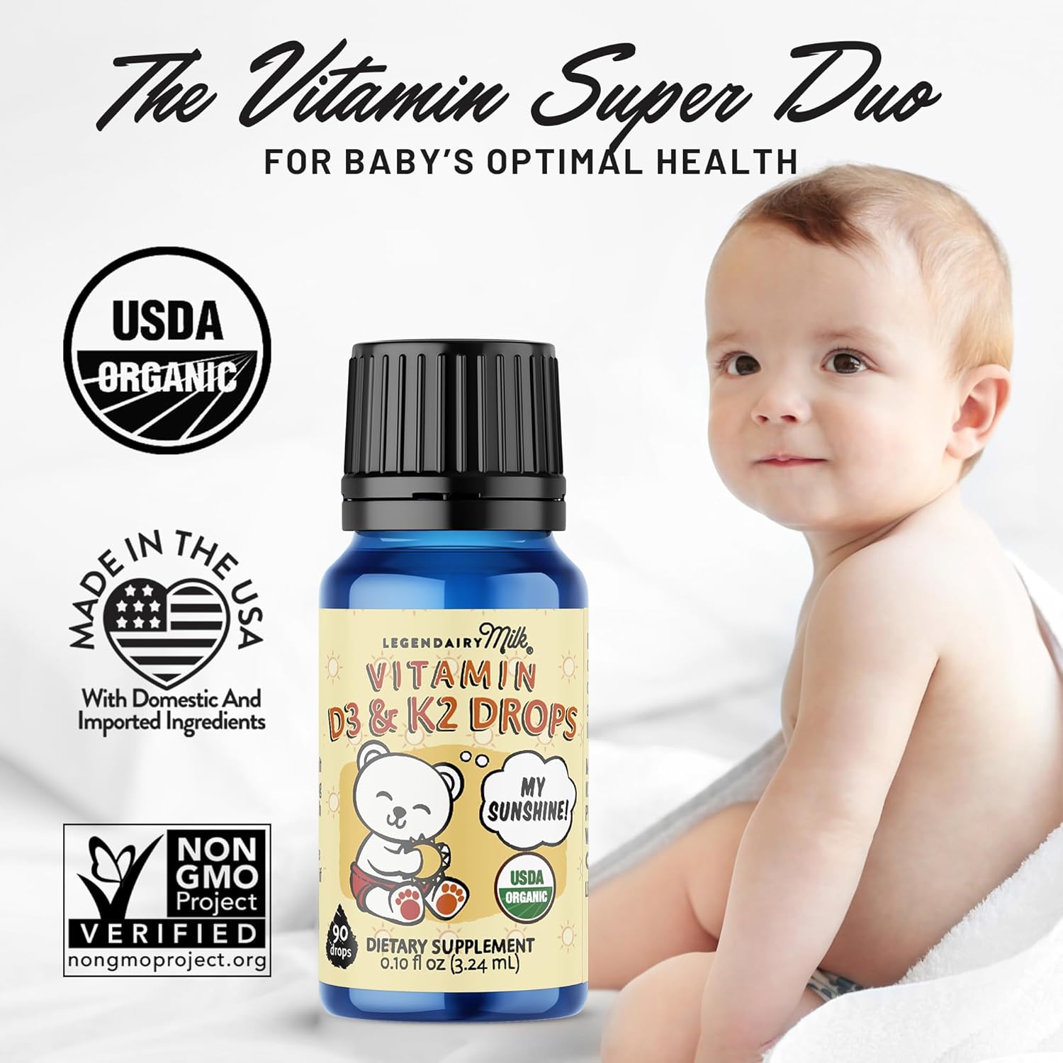 Sunflower Lecithin + Vitamin D3 & K2 Liquid Drops, Lactation Supplement for Clogged Milk Ducts & Milk Flow W30372