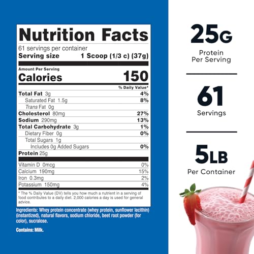 Whey Protein Concentrate Strawberry Milkshake, 2 lbs M7934
