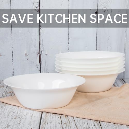 Tempered Glass Soup Bowls Set of 8, 20 oz, Microwave & Dishwasher Safe J9733