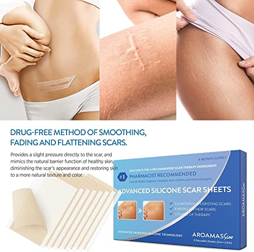 Soft Silicone Scar Sheets Strips for Surgery, Injury, Burns D269075