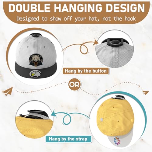 Adhesive Hat Hooks for Wall, Hat Organizer for Caps, No Drilling, 22 Pack S69595