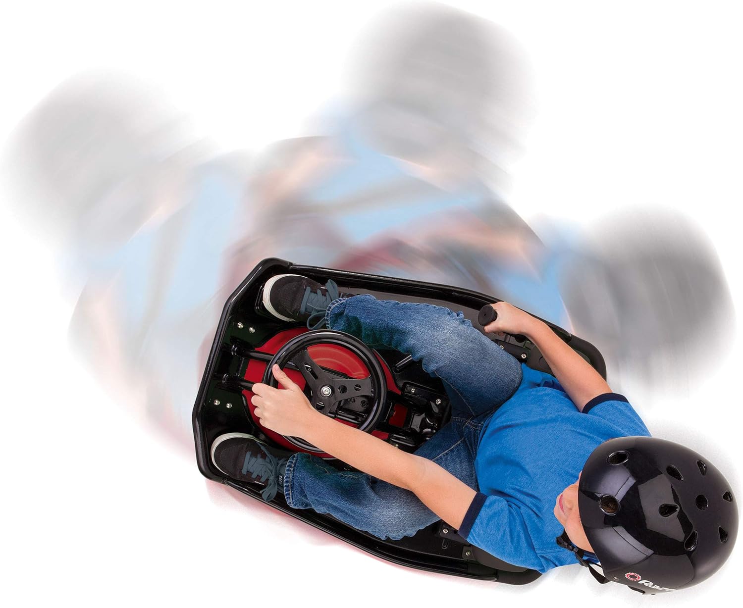24V Electric Drifting Go Kart with Variable Speed, Up to 12 mph, Black/Red T428