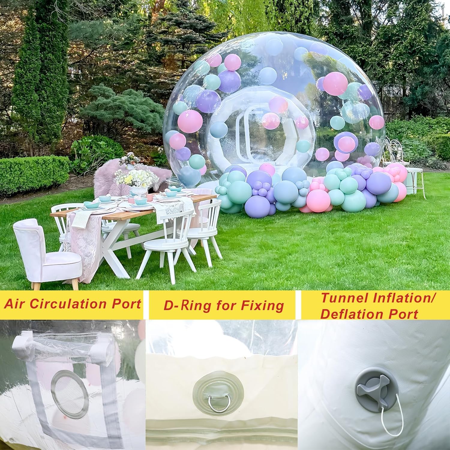 Inflatable Bubble Tent for Events Parties, Clear Dome with Blower S62392