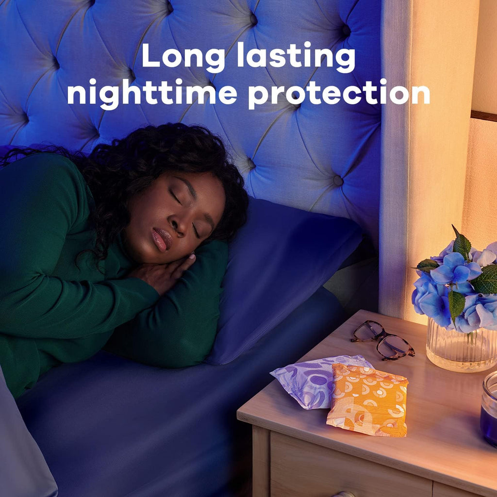 Overnight Pads with Wings, Size 5, Unscented, 72 Count (Pack of 2) N67408