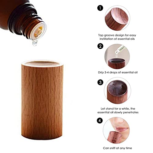 Small Round Wooden Aromatherapy Diffuser for Home Office Bedroom Car E59164