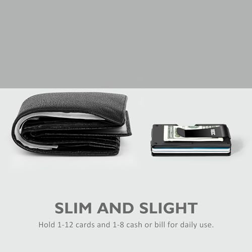 Slim Metal Money Clip Wallet with RFID Blocking for Men M341594