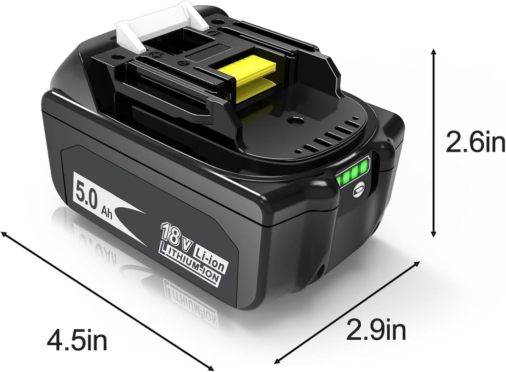 2 Pack 6.0Ah 18V Battery with LED Indicator for Cordless Power Tools J86468