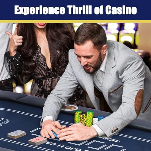 Foldable Poker Table for 8 Players with Cup Holders M431861