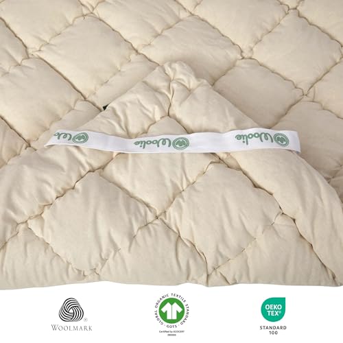Merino Wool Mattress Topper, 2 Inch, Cooling and Hypoallergenic M309
